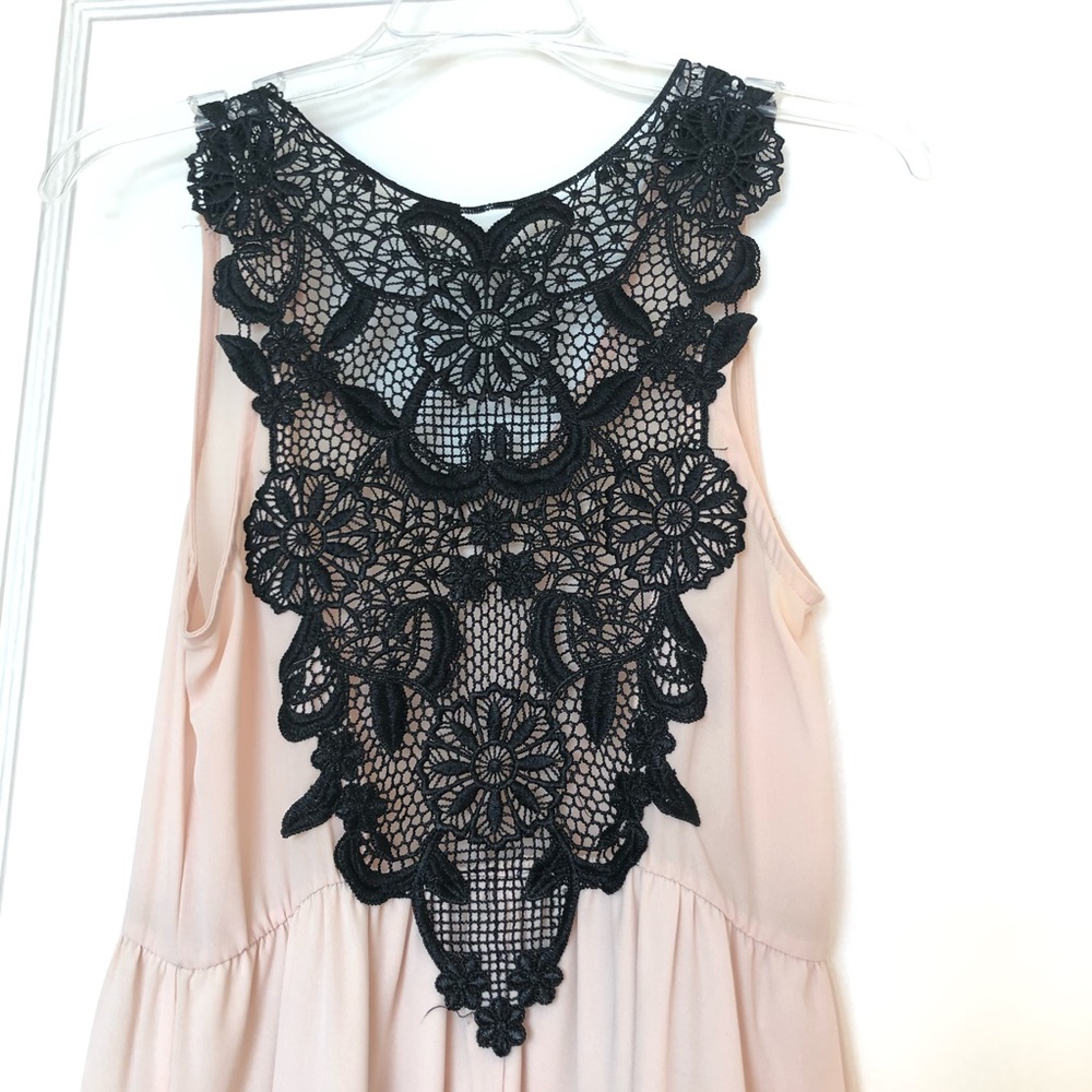High low peach dress with lace back!